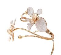 Upper Arm Bracelet Band Cuff Bangle for Women Multi-layered Cross Arm Cuffs Coil Bracelet Butterfly Flower Gold Armband Dainty Adjustable Boho Jewelry Birthday Gift, 0.1, Acrylic, no gemstone