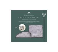 Upper Canada AH0100GY Aroma Home Microwavable Faux Fur Grey Slipper Boots Scented with Lavender - Adult UK 4-6