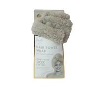 Upper Canada Danielle Creations Hair Towel Wrap Turban Button Quick Dry Less Damage Frizz Micro-Weave (Grey)