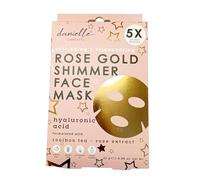 Upper Canada Rose Gold Shimmer Sheet Face Mask Hylauronic Acid + Caffeine - 5 Pack Danielle Creation