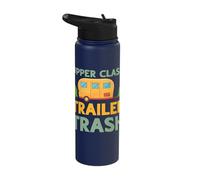 Upper Class Trailer Trash Camper Campside Funny Camping Stainless Steel Insulated Water Bottle