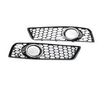 Upper Grille Hood Trim For A3 8P 2009-2013 1 Pair Mesh Fog Lamp Grille Cover Front Bumper Fog Light Racing Grille Front Grill Covers Accessories(Chrome Silver)