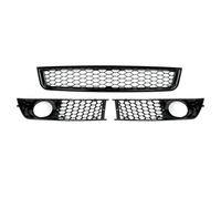 Upper Grille Hood Trim For A4 For B6 Sedan 2002 2003 2004 2005 BLK 2x Front Bumper Fog Light Grill+Lower Grille Front Grill Covers Accessories