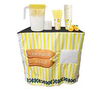 Upper Midland Products Lemonade Stand for Supplies | Lemonade Stand Table Cover | 50 Lemonade Cups Lids Straws and Lemonade Pitcher - Lemonade Stand For Kids (Yellow)