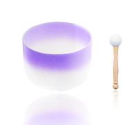 Upper Side Gradient Purple, Crystal Yoga Singing Bowl, 7 To 12 Inches, Handmade, Meditation Props, Relieve Fatigue And Anxiety, Suitable For Beginners And Professionals,8 Inches