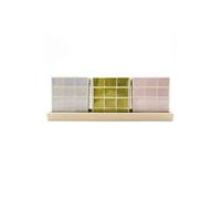 Upper Street Home Set of 3 Pastel Tile Design Ceramic Planters with Tray Upper Street Home Multicolor