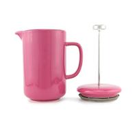 Upper Street Percolé Ceramic Cafetière 800ml - Bold Pink 6 Cup French Press Coffee Maker with Stainless Steel Plunger & Filter, Stoneware Ceramic, Loose Ground Coffee Brewer, Dishwasher Safe