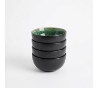 Upper Street Rivah Green Reactive Glaze Cereal Bowls Set of 4 | 15cm | Dishwasher Microwave Safe | Nordic Artisan Tableware | Scandi Home
