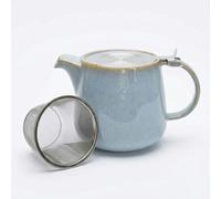 Upper Street Scandi Home 1L Bergen Duck Egg Blue Reactive Glaze Infuser Teapot with Stainless Steel Lid - Light Blue