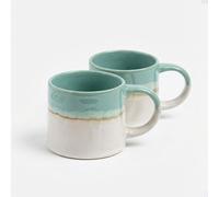 Upper Street Scandi Home Set of 2 460ml Mint Green Reactive Glaze Ceramic Nova Mugs - Green/Mint Green