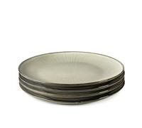 Upper Street Scandi Home Set of Four Fika 27cm Oatmeal Reactive Glaze Ceramic Dinner Plates - Artisan Stoneware Plates for Everyday Meals or Entertaining, Dishwasher & Microwave Safe, Nordic Design