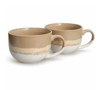 Upper Street Set of 2 Natural Reactive Glaze Ceramic Mug, 720ml Large Coffee & Tea Mugs, Dishwasher & Microwave Safe, Scandinavian Style