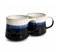 Upper Street Set of 2 Sea Blue Reactive Glaze Ceramic Mug, 600ml Coffee & Tea Mugs, Dishwasher & Microwave Safe, Scandinavian Style
