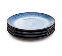 Upper Street Set of 4 Havn Blue Reactive Glaze Stoneware Side Plates, 20cm