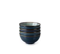Upper Street Stavanger Blue Reactive Glaze Cereal Bowls Set of 4 | 15cm | Dishwasher Microwave Safe | Nordic Artisan Tableware | Scandi Home