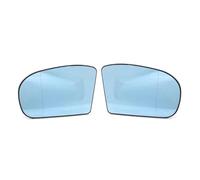 Upper Wing Mirror Glass 2PCS Side Rearview Heated Mirror Glass Wide Angle 2038100121 2038101021 For Mercedes For Benz W203 W211 2003-2006(Blue)