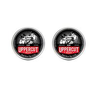 Uppercut Deluxe Clay Duo Strong Hold Low Shine 2 x 70g | Professional Water Based Hair Clay for a Natural Looking Finish. Strong Hold with Low Shine. Easy to Wash Out and Restyle.