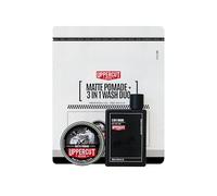 Uppercut Deluxe Styling 3 in 1 Wash and Matte Pomade Duo, A Gentle Wash Suitable For All Hair Types and Medium Hold, No Shine Water Based Pomade, Wash x 240ml, Pomade x 100g