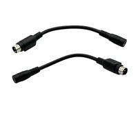 UpperFu 2pcs 3 Pin Mini Din Male to DC 5.5mm x 2.1 mm Female Connector DC Power Extension Adapter Cable for Continuously Power Devices DVD LCD TV PC Barcode Printer Stage Lighting