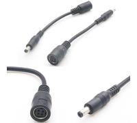 UpperFu 2Pcs 4 Pin Mini DIN Female to 5.5mm x 2.5mm Male 18AWG DC Power Adapter Cable for CCTV Security Camera System,TV, PC, Barcode Printer Stage Lighting,Router,Audio Equipment Charger Adapter