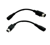 UpperFu 2pcs 4 Pin Mini Din Male to 5.5mm x 2.1mm Female DC Power Extension Cable for CCTV Camera System Chargers Adapter DVD, LCD TV, PC, Barcode Printer Stage Lighting