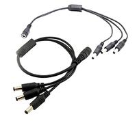 UpperFu 2pcs CCTV DC Power Splitter Cable 5.5mm x 2.5mm Female Jack to 3 Male 3 Ways Splitter Connector Cable 5.5mm x 2.5mm Adapter for LED Strip Surveillance Camera Security Camera