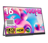 Upperizon 16Inch 2.5K 2560×1600 16:10 100% sRGB Travel Monitor HDMI USB-C Portable Monitor for Laptop MacBook PC Surface Xbox Switch PS5 with Kickstand VESA