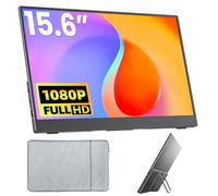 BEISUFU Upperizon15.6inch Portable Monitor, FHD 1080P USB-C IPS Computer Display with HDMI Type-C Speakers, External Monitor for Laptop/Mac/PC/Xbox/PS4/Phone Included Smart Cover, Black