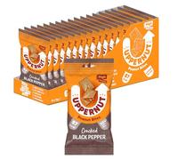 Uppernut Keto Crackers Cracked Black Peppers - Pack of 18 x 20g Peanut Bites with High Protein & Gluten Free, Vegan with Low Carbs, No Flour, 97% Peanuts & Reduced Fat | (Black Peppers)