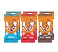 Uppernut Keto Crackers Peanut Biscuits Multipacks - Mixed Pack of 6 x 20g High Protein & Fibre, Low Carb, 60% Less Fat & Gluten Free Snacks, 97% Peanuts, No Flour | (Original/Chilli/Black Pepper)