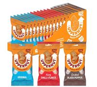 Uppernut Peanut Biscuits Multipacks - Mixed Pack of 18 x 20g Gluten Free Biscuits Packs with High Protein, Low Carb & Keto Crackers | (Original/Chilli/Black Pepper)
