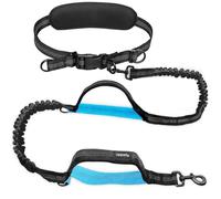 Uppetly Hands Free Dog Running Leash with Adjustable Waist Belt, Dual Handle Elastic Bungees Retractable Rope for Small and Medium Dogs, Reflective Stitches for Walking Hiking Biking