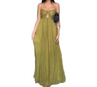 UPPJPBSW Women's Bodycon Dress,Spaghetti Strap Sleeveless, Solid Sexy Skirt for Nightclub Party,Army Green,M