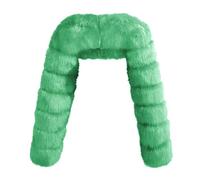 UPPJPBSW Women's Faux Fur Winter Coat,Luxury Cropped, Shaggy Warm Outerwear, Short Shrug for Cold Weather,Green,4XL