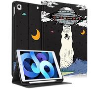 Uppuppy for iPad 9th/8th/7th Generation Case 10.2 Inch Girls Cute Boys Kids Women Folio Smart Cover with Pencil Holder UFO Cool Design Funny Fun Men Teens Cases for iPad 7/8/9 Gen A2602 A2270 A2197