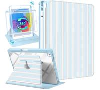 Uppuppy for iPad 9th/8th/7th Generation Case for iPad Air 3rd/ Pro 10.5” Case - 360 Rotating Stand Folio Smart Cover with Pencil Holder for Women Girl, BW Stripes for Apple Tablet 7/8/9 Gen 10.2 inch