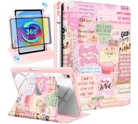Uppuppy for iPad A16 Case for iPad 10th Generation Case 10.9 inch - 360 Degree Rotating Stand Folio Smart Cover with Pencil Holder for Women Girl, Christian Words for Apple Tablet 10th 2022/11th 2025