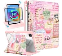 Uppuppy for iPad Air 11 inch Case for iPad Pro 11 inch Case - 360 Rotating Stand Folio Smart Cover with Pencil Holder for Women Girls, Christian Words for Air 4th/5th/M2 2024/M3 2025, Pro 1/2/3/4 Gen