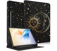 Uppuppy for Samsung Galaxy Tab S8 Plus/ S7 Plus/ S7 FE Case 12.4 Inch Women Cute Girls Folio Moon Sun Teen Boys Black Design Cover for Samsung Tablet S8 Plus 2022/ S7 Plus 2021/ S7 FE 5G Cases