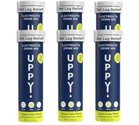 Uppy! Jet Lag Relief Electrolyte Hydration Tablets, Lemon Lime, 60 Effervescent Tablets (6 Tubes of 10), Vegan Travel Essential for Flights and Long Journeys