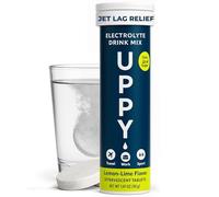 Uppy! Jet Lag Relief Tablets - Electrolyte Hydration Tablets for Travel, Lemon Lime (10 Tablets) Helps Reduce Travel Fatigue & Dehydration, Travel Essential