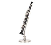 UPQRSG Miniature Bass Clarinet Model with Stand and Case, Mini Musical Instruments Ornaments Decor Display, Mini Instrument Model Display for Home Desk, 3.15In