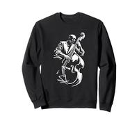 Upright Bass Jazz Player Minimal Music Graphic Sweatshirt
