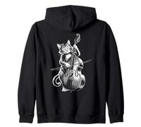 Upright Bass String Instrument Band Musician Double Bass Zip Hoodie