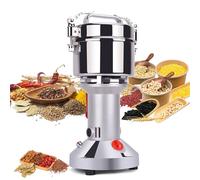 Upright Electric Grain Mill 220V, Stainless Steel Fast Ultrafine Grinder with Overload Protection, Herb Powder Machine with 3 Blades for Herbs, Spices, Nuts, Cereals 300g