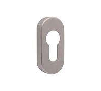 Upright Euro Escutcheon Oval Shaped Keyhole Cover - Satin Stainless Steel - Pack of 1