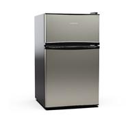Klarstein Big Daddy - Refrigerator with Freezer Compartment, Fridge Freezer Combination, Fridge Quiet, LED, Capacity: 86 liters, Refrigerator: 61 liters, Freezer: 25 L, Silver