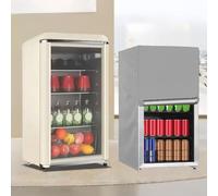 Upright Fridge Cover for Outdoor Use, Waterproof 210D Oxford Cloth Dust Protector with Double Zipper for Access and Side Pockets, Heavy Duty Shield for Mini Refrigerator Freezer(92 * 77 * 183CM grey)