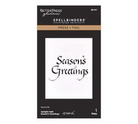 Upright Italic Season's Greetings Press + Foil Plate by Paul Antonio