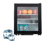 Upright Mini Freezer with Glass Door & Lock, 30L Compact Single-Door Freezer, Tabletop Design for Office, Dorm, Apartment